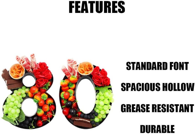 WENPACK 12" Fillable Cardboard Number Shaped Gift Grazing Charcuterie Board Paper Container (80) - Image 4